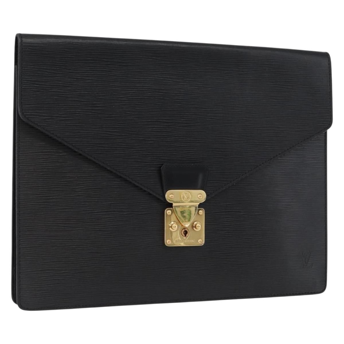 Louis Vuitton Porte-Documents Senateur Epi Leather, Black, Leather, Briefcase