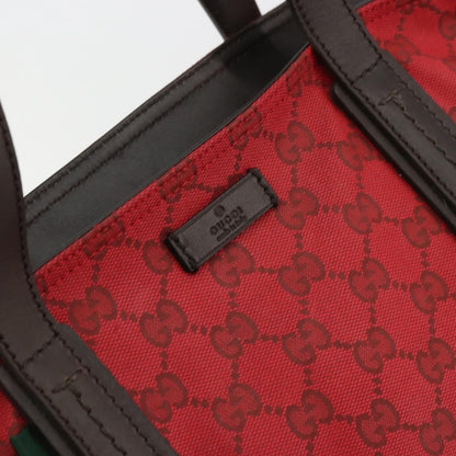 Gucci Original Zip GG Canvas with Leather, Red, Canvas, Tote Bag