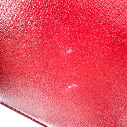 Gucci GG Ring Leather, Red, Leather, Shoulder Bag