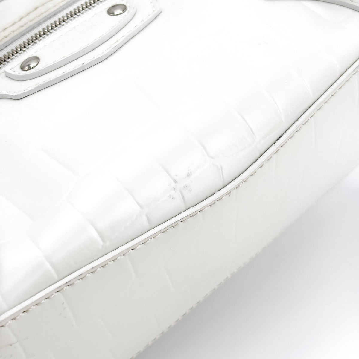 Balenciaga Neo Classic City Leather, White, Leather, Handbag
