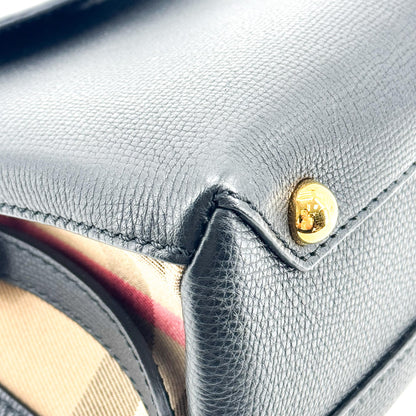 Burberry Camberley Top Handle Leather, Black, Leather, Handbag