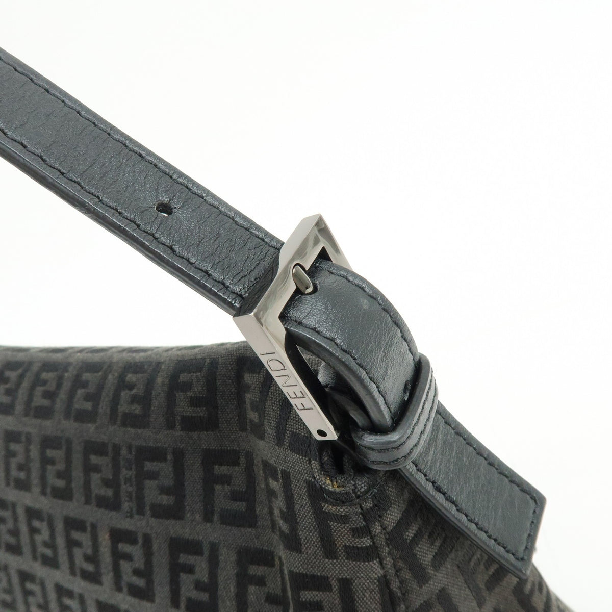 Fendi Zucchino Canvas Mamma Baguette Canvas, Black, Canvas, Shoulder Bag