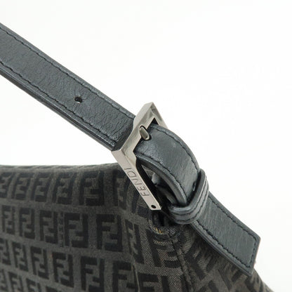 Fendi Zucchino Canvas Mamma Baguette Canvas, Black, Canvas, Shoulder Bag