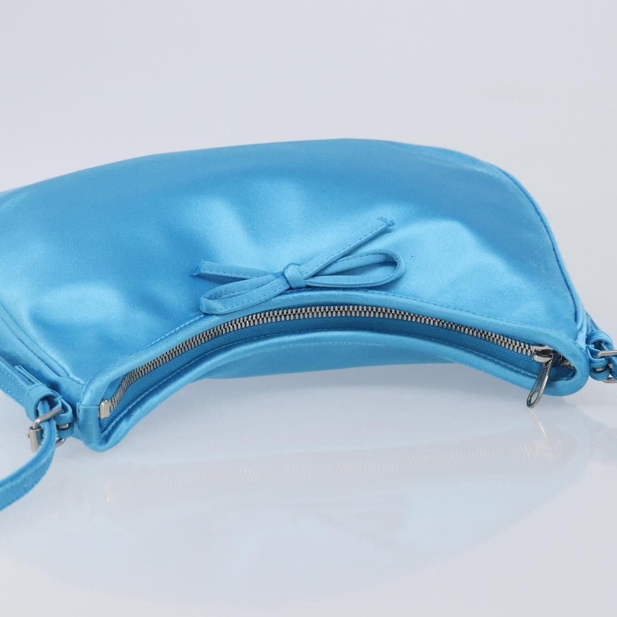 Balenciaga Leopolda Satin, Blue, Satin, Shoulder Bag