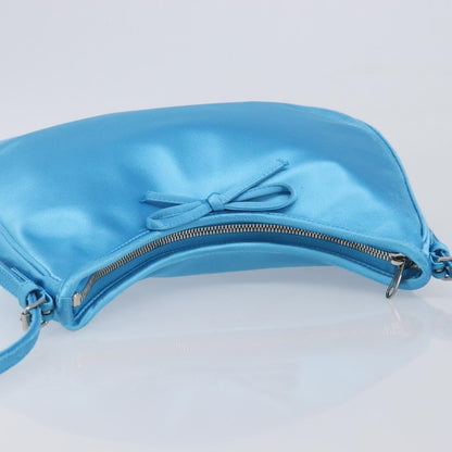 Balenciaga Leopolda Satin, Blue, Satin, Shoulder Bag