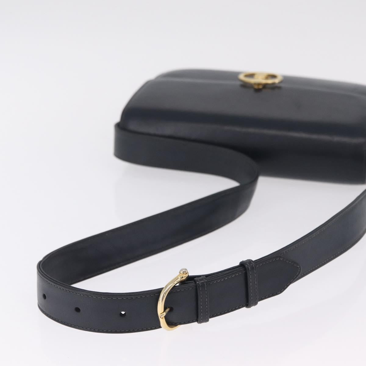 Celine Shoulder Leather, Navy, Leather, Shoulder Bag