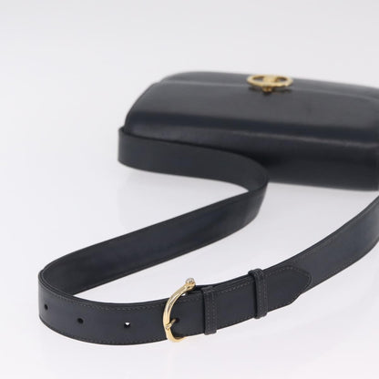 Celine Shoulder Leather, Navy, Leather, Shoulder Bag