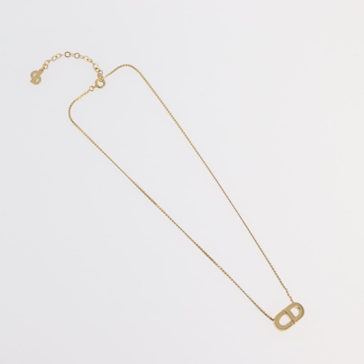 Christian Dior Logo Pendant Metal, Gold, Metal, Necklace