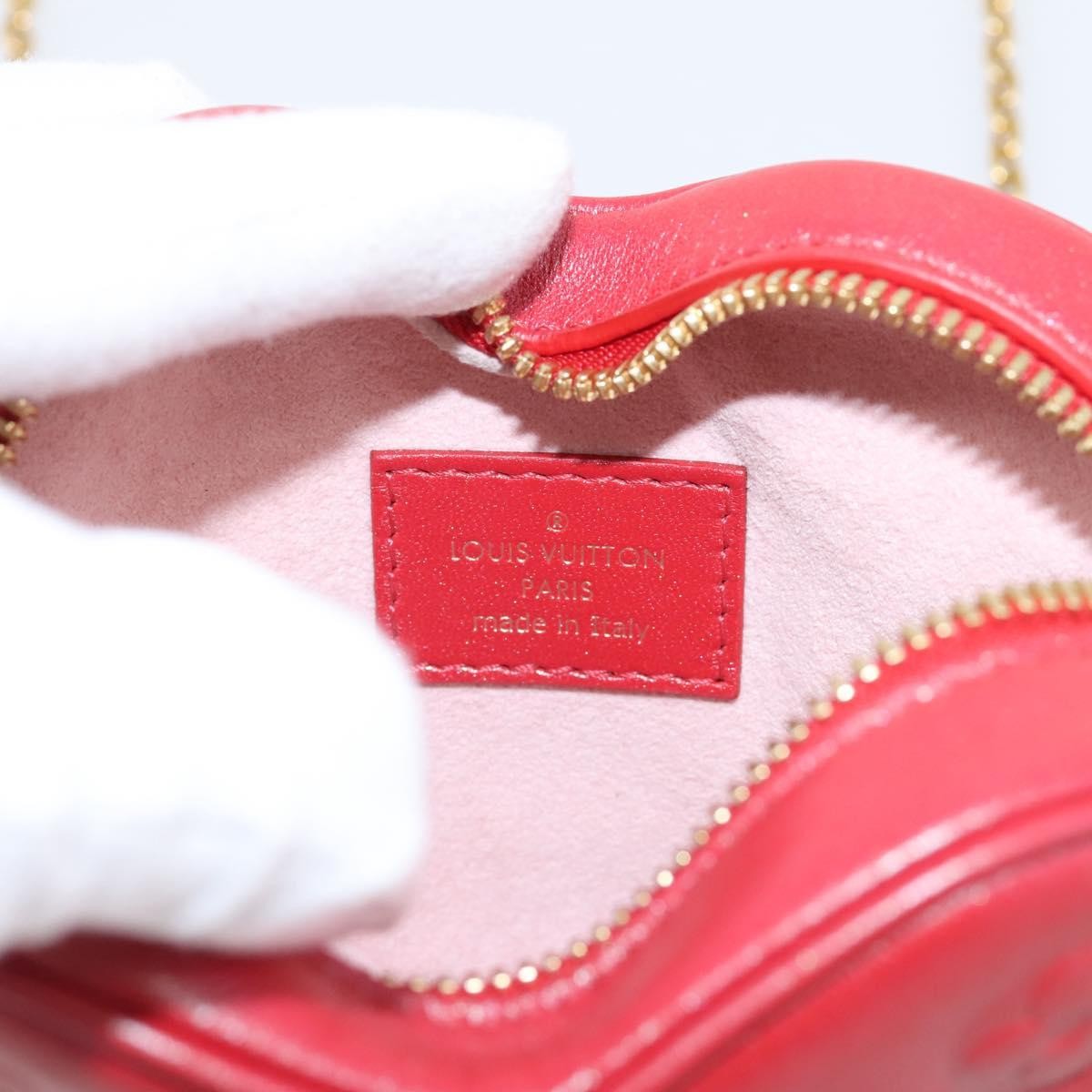 Louis Vuitton Coeur Heart on Chain Monogram Embossed Lambskin, Red, Leather, Clutch