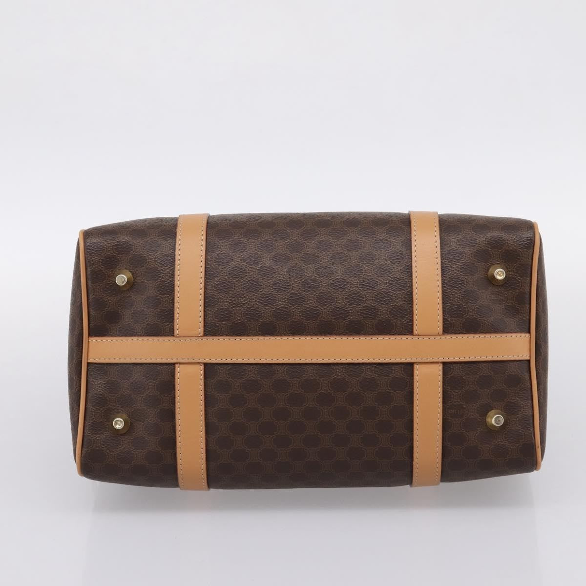 Celine Boston Triomphe XL Coated Canvas, Brown, PVC, Handbag