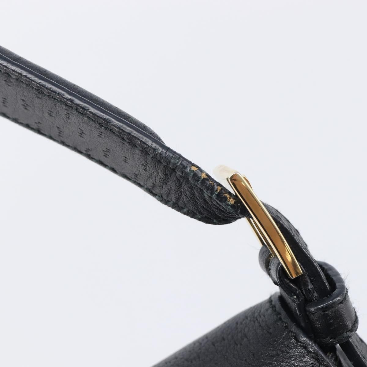 Salvatore Ferragamo Gancini Leather, Black, Leather, Shoulder Bag