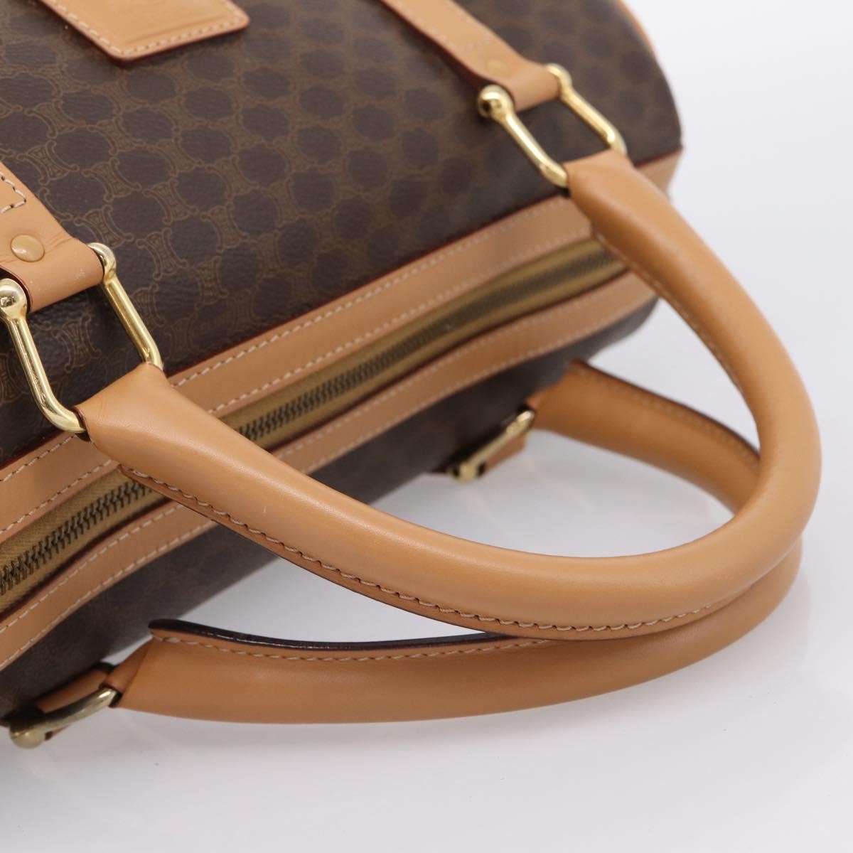Celine Boston Triomphe XL Coated Canvas, Brown, PVC, Handbag