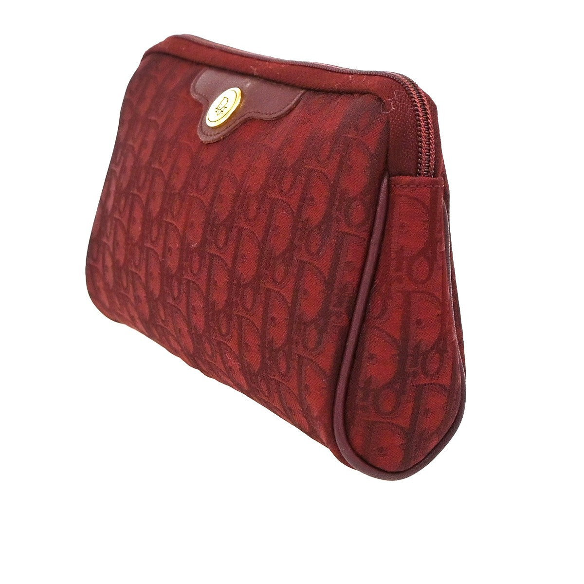 Christian Dior Vintage Trotter Canvas, Red, Canvas, Clutch