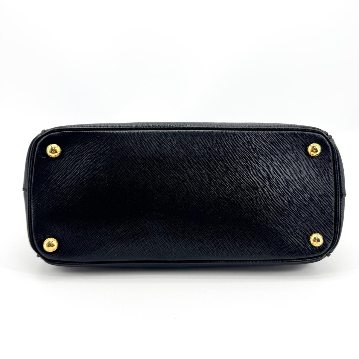 Prada Galleria Double Zip Saffiano Leather, Black, Leather, Tote Bag