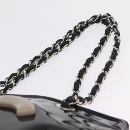 Chanel Lipstick Open Patent Vinyl, Black, Patent Leather, Tote Bag