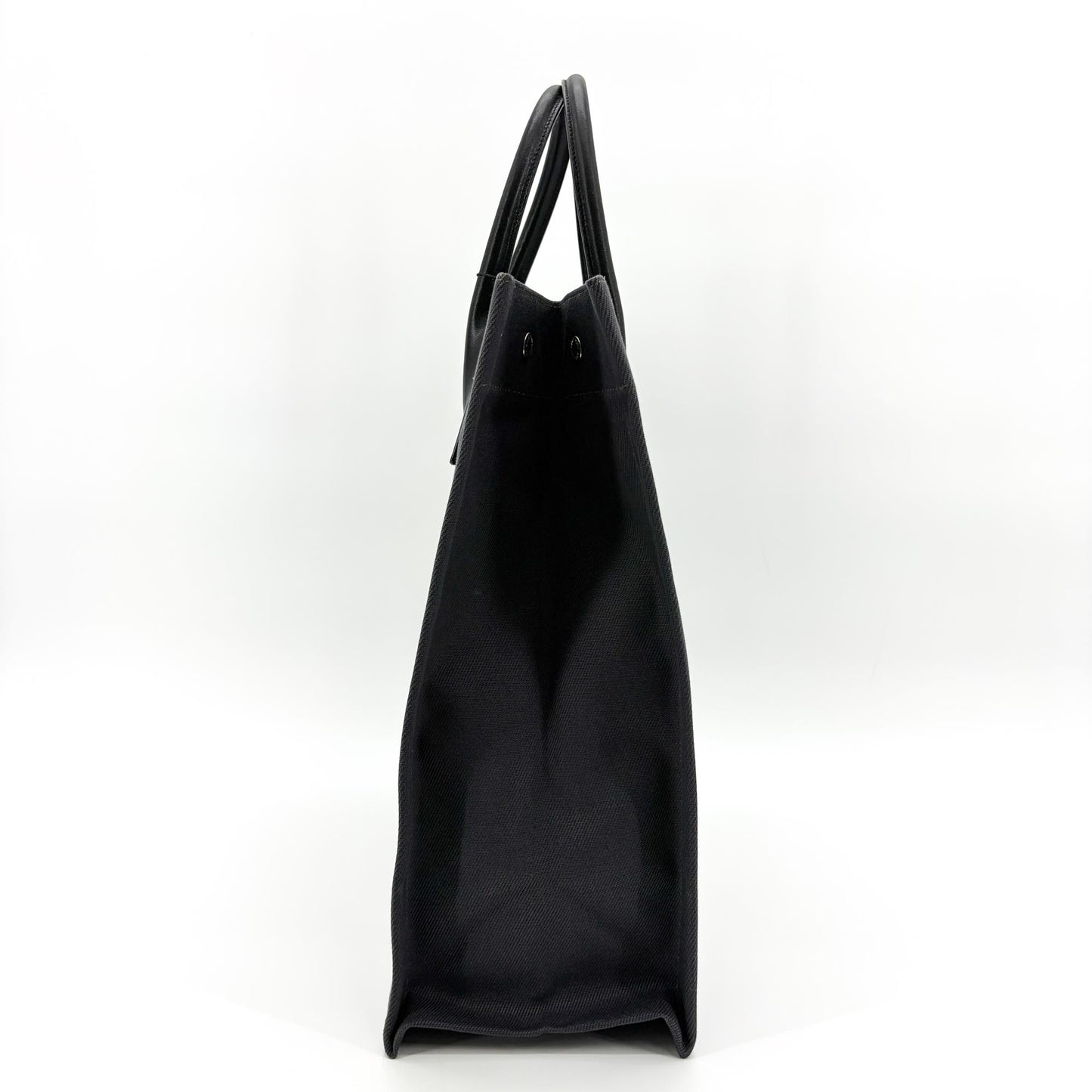 Saint Laurent Rive Gauche Pouch Canvas, Black, Canvas, Clutch