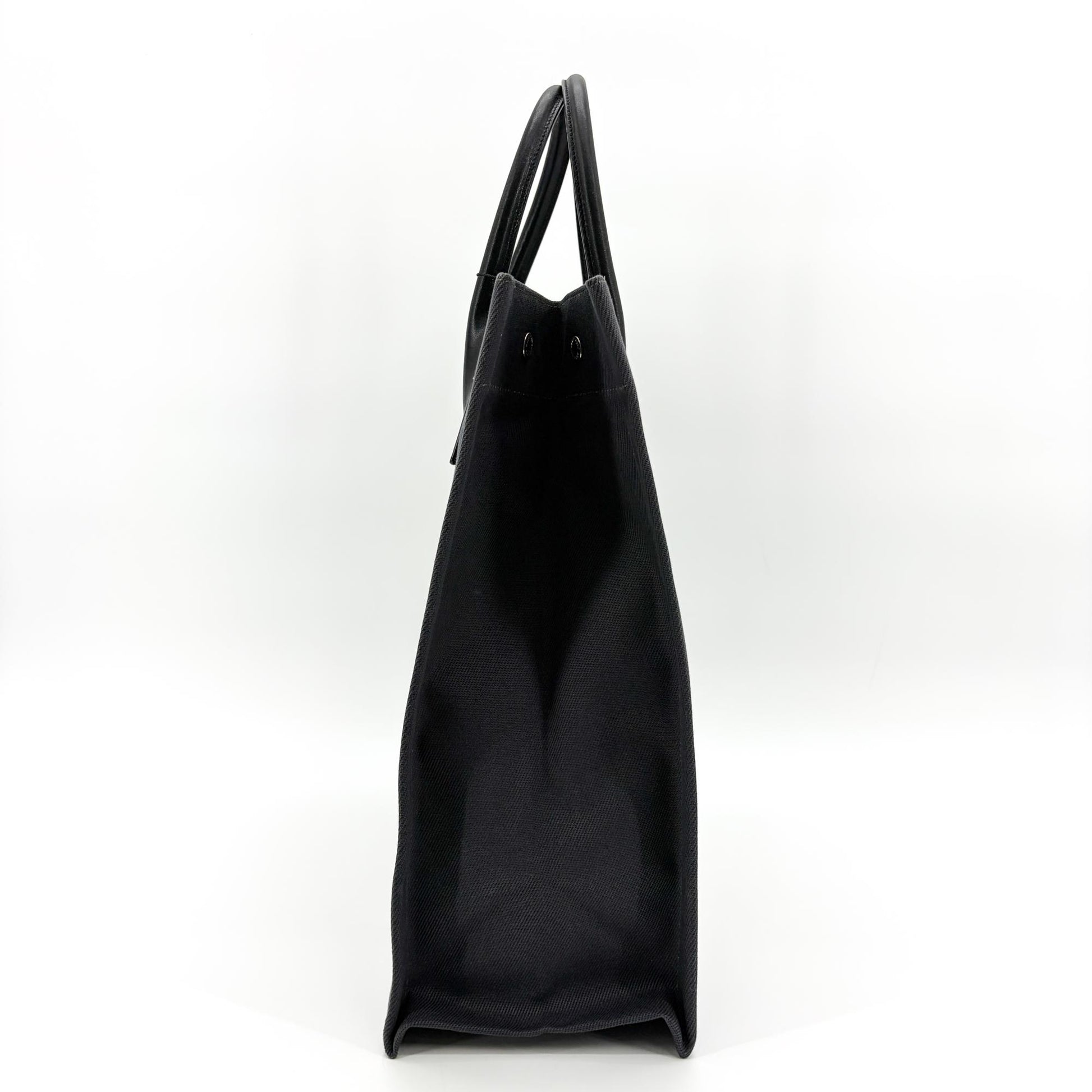 Saint Laurent Rive Gauche Pouch Canvas, Black, Canvas, Clutch