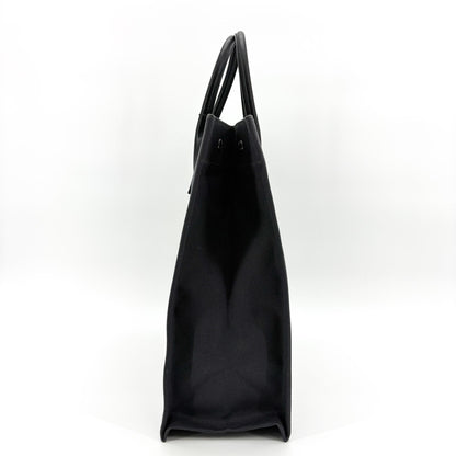 Saint Laurent Rive Gauche Pouch Canvas, Black, Canvas, Clutch