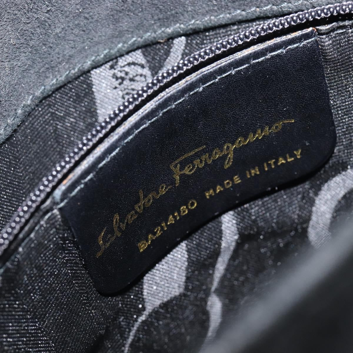 Salvatore Ferragamo Vala Suede, Black, Suede, Shoulder Bag