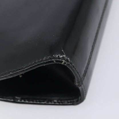 Salvatore Ferragamo Vintage Gancini Chain Patent Leather, Black, Patent Leather, Shoulder Bag
