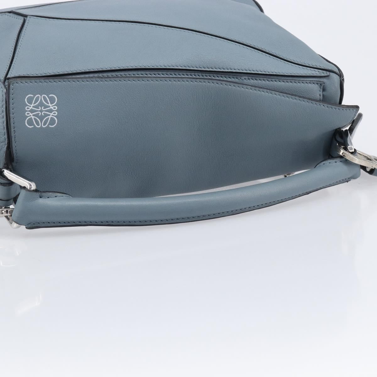 Loewe Puzzle Leather, Blue, Leather, Handbag