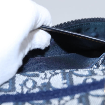 Christian Dior Vintage Saddle Coin Purse Diorissimo Canvas, Navy, Canvas, Clutch