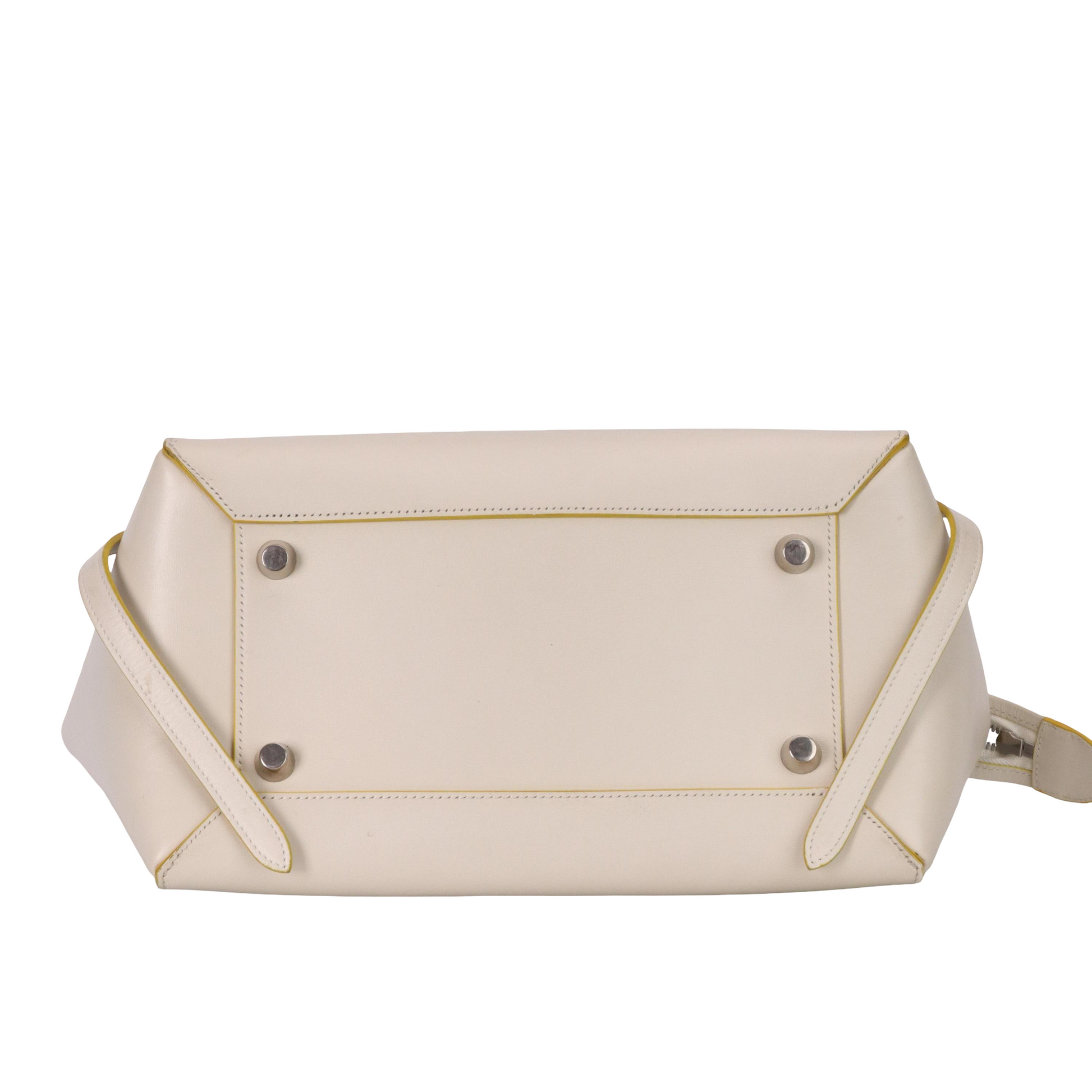 Celine Belt Calfskin, Beige, Calfskin, Handbag