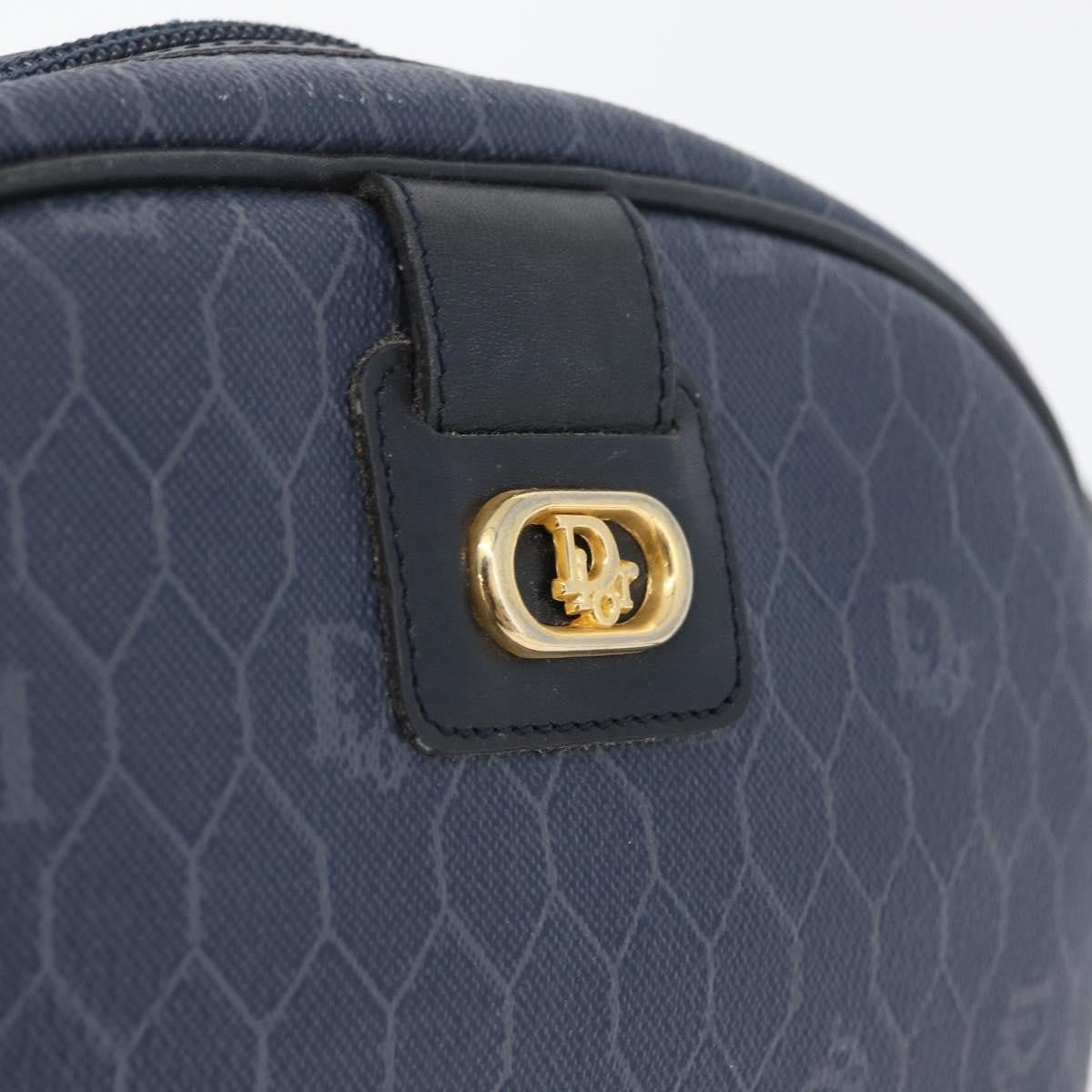 Christian Dior Vintage Honeycomb Canvas, Navy, Canvas, Shoulder Bag