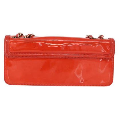 Chanel Chain Flap Shoulder Bag Leather, ORANGE, PATENT_LEATHER, Shoulder bag