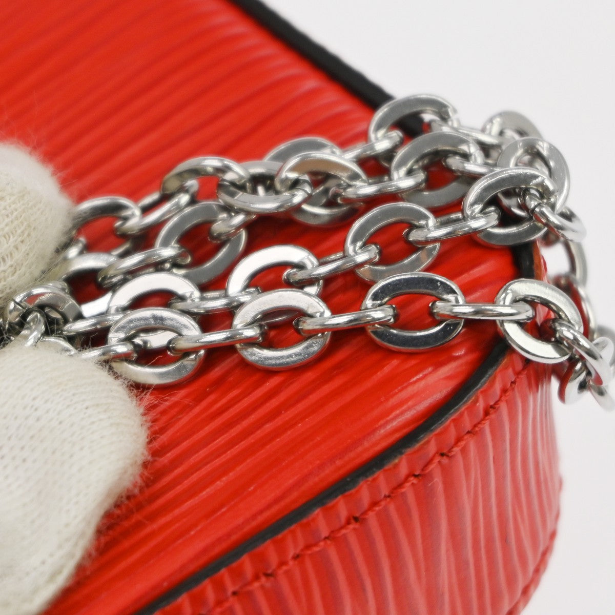 Louis Vuitton Pochette Felicie Epi, Red, Leather, Clutch