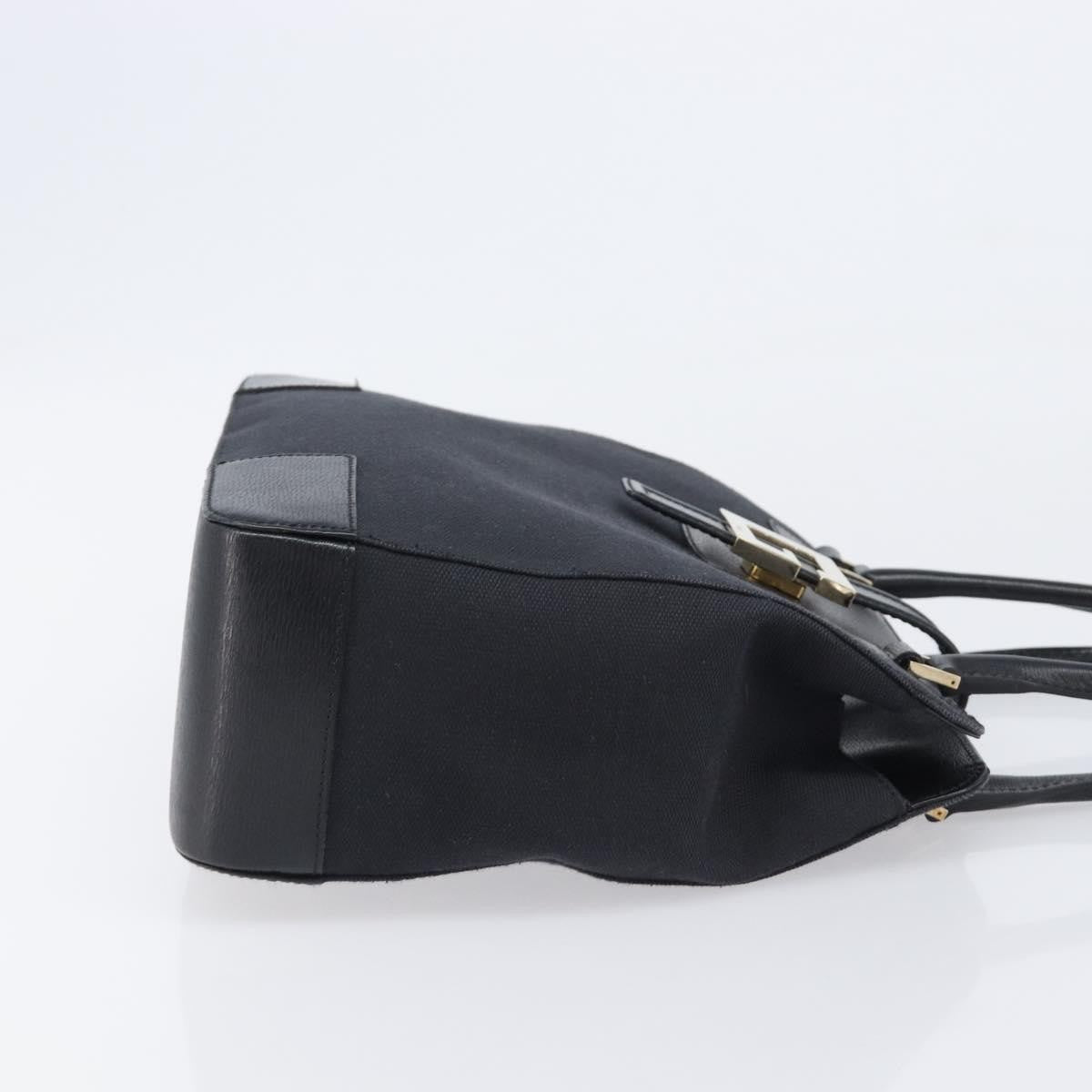 Gucci Vintage G logo Canvas, Black, Leather, Shoulder Bag