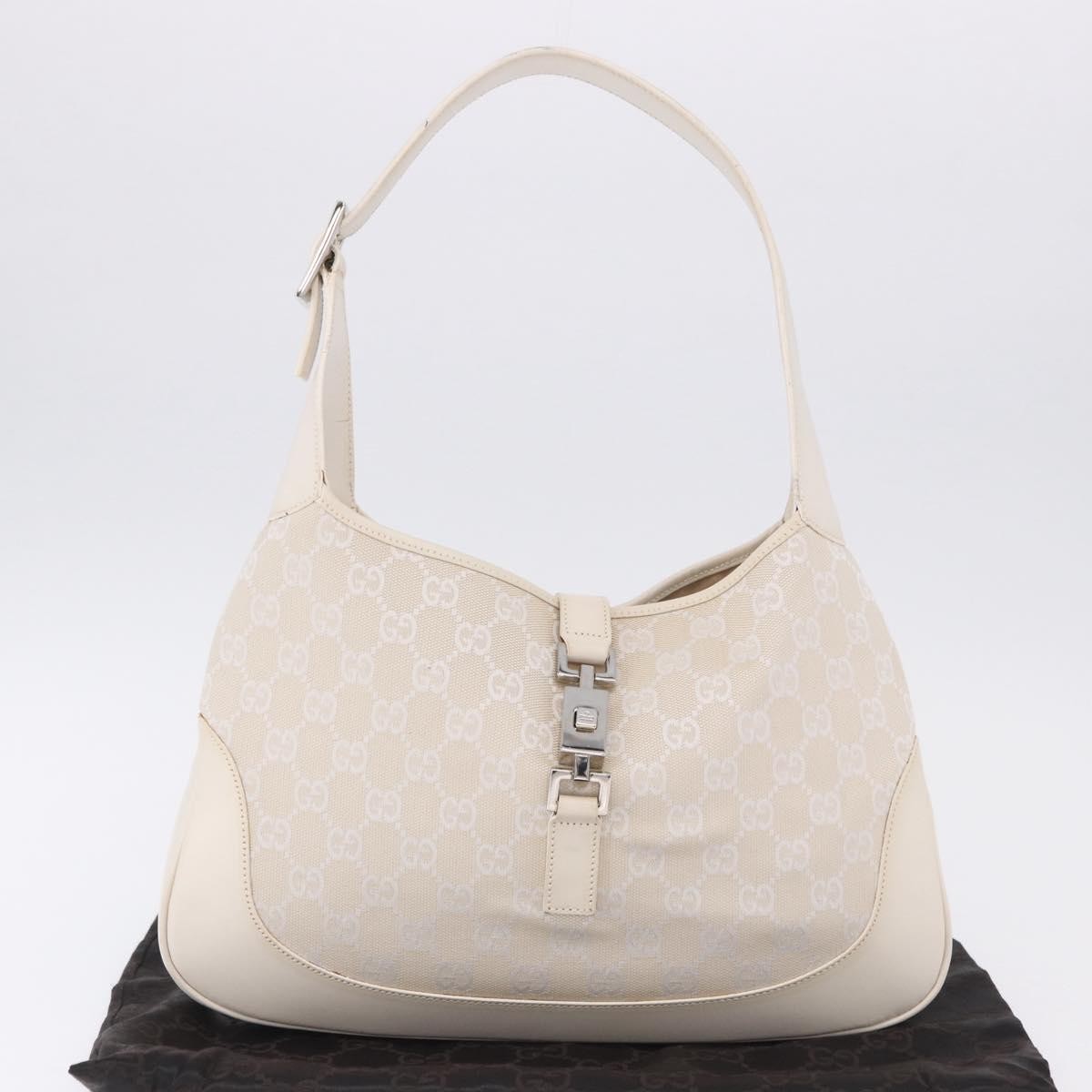 Gucci Jackie Canvas, White, Canvas, Handbag