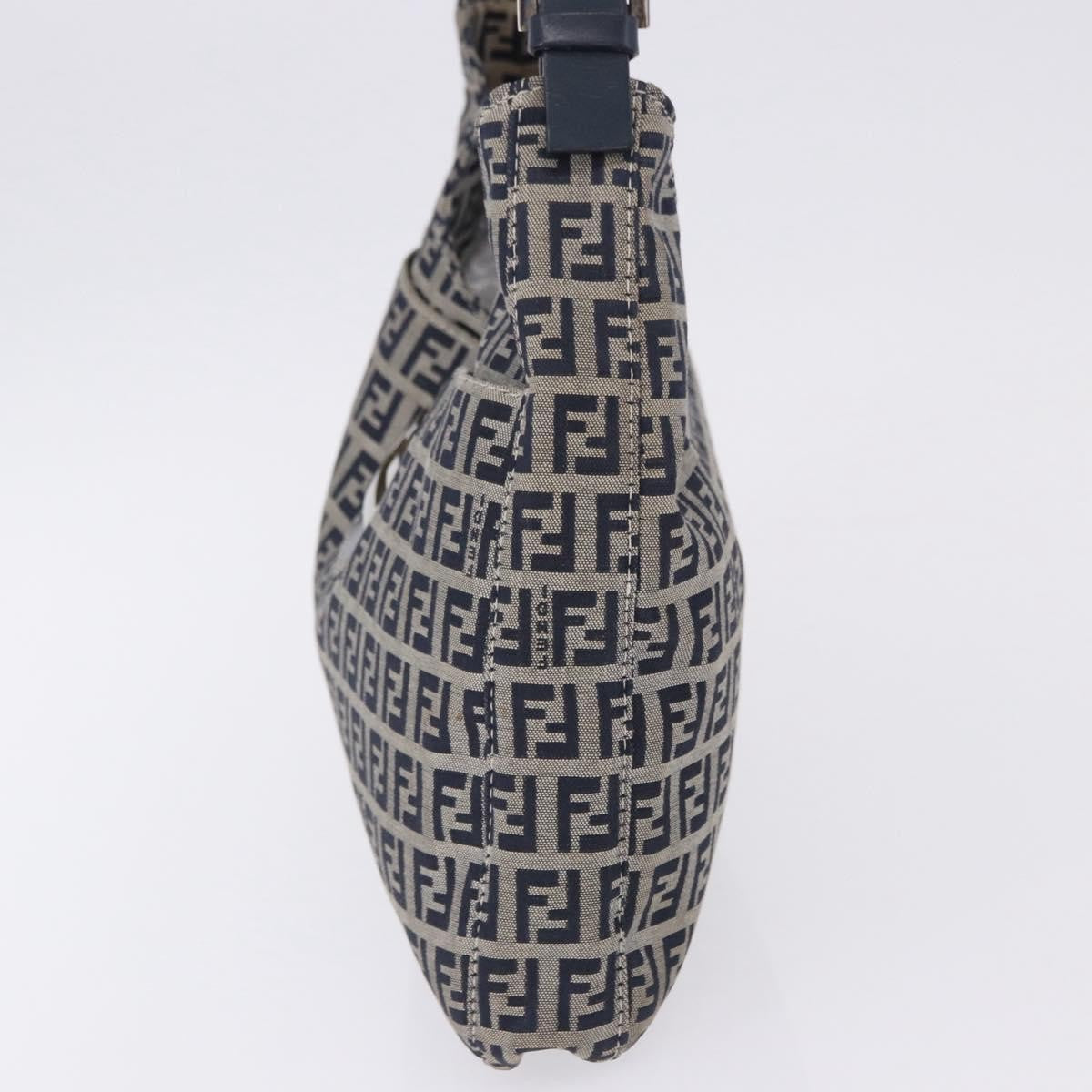 Fendi Buckle Strap Hobo Zucchino Canvas, Navy, Canvas, Shoulder Bag