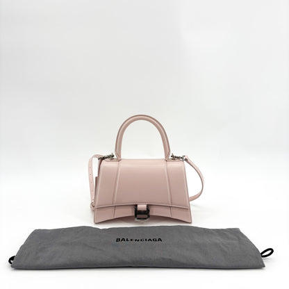 Balenciaga Hourglass Top Handle Leather, Pink, Leather, Handbag