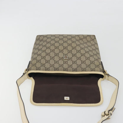 Gucci Flap Messenger GG Coated Canvas, Beige, Canvas, Shoulder Bag