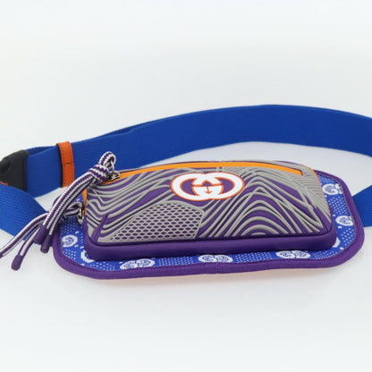 Gucci Panelled Front Pocket Belt GG Jacquard Nylon and Rubber, Purple, Nylon, Handbag