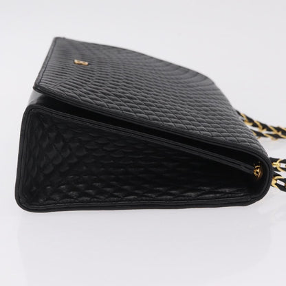 Bally Vintage Quilted Leather, Black, Leather, Shoulder Bag