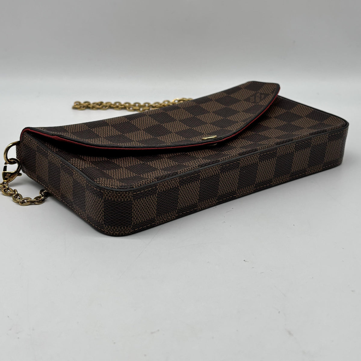 Louis Vuitton Pochette Damier, Brown, Canvas, Clutch
