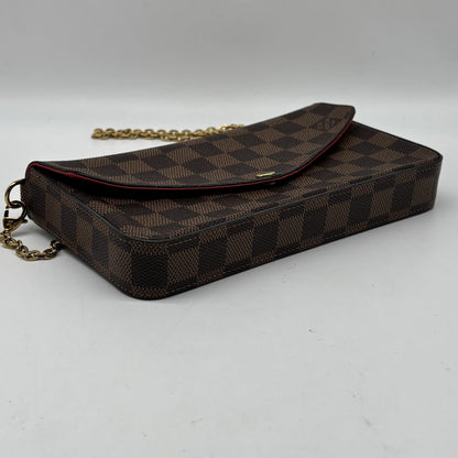 Louis Vuitton Pochette Damier, Brown, Canvas, Clutch