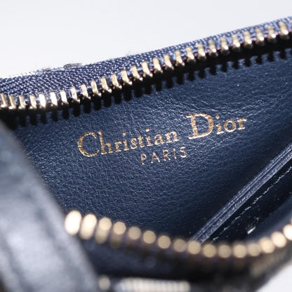 Christian Dior Vintage Saddle Zip Coin Purse Diorissimo Canvas, Navy, Canvas, Clutch