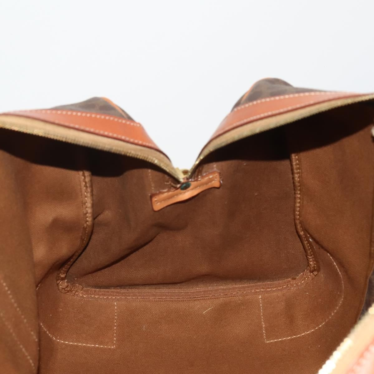 Celine Boston Triomphe Coated Canvas, Brown, PVC, Handbag