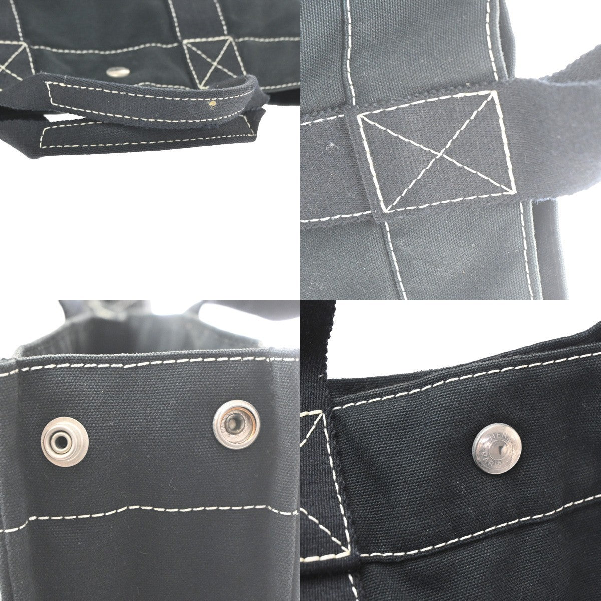 Hermes Fourre Tout Toile, Black, Cotton, Tote Bag