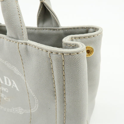 Prada Canapa Convertible Canvas, Gray, Canvas, Tote Bag