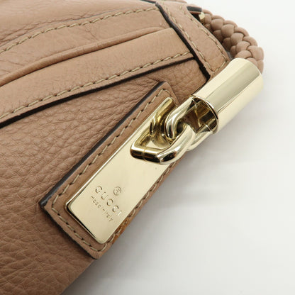 Gucci Bella Zip Leather, Beige, Leather, Tote Bag