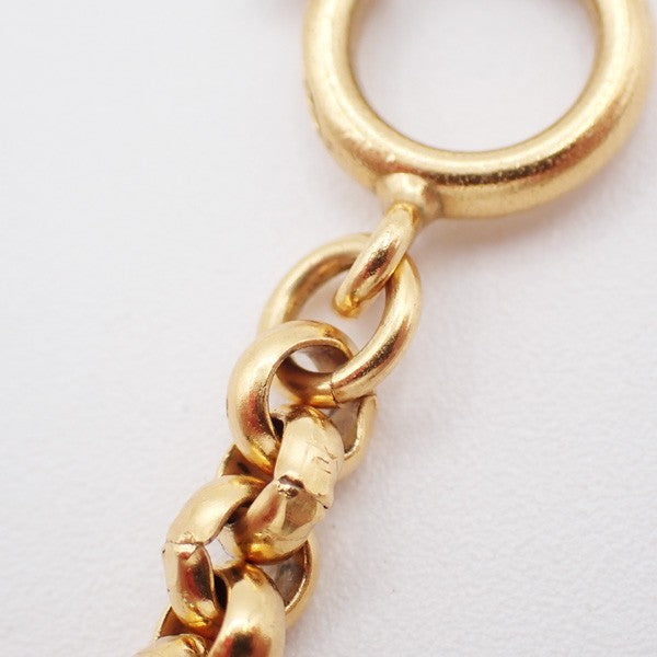 Chanel Vintage CC Heart Pendant Long Metal, Gold, Gold Plated, Necklace