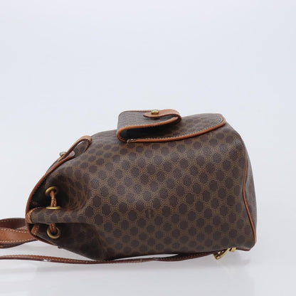 Celine Vintage Macadam Canvas, Brown, Canvas, Backpack