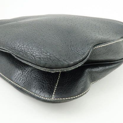 Salvatore Ferragamo Gancini Leather, Black, Leather, Crossbody Bag