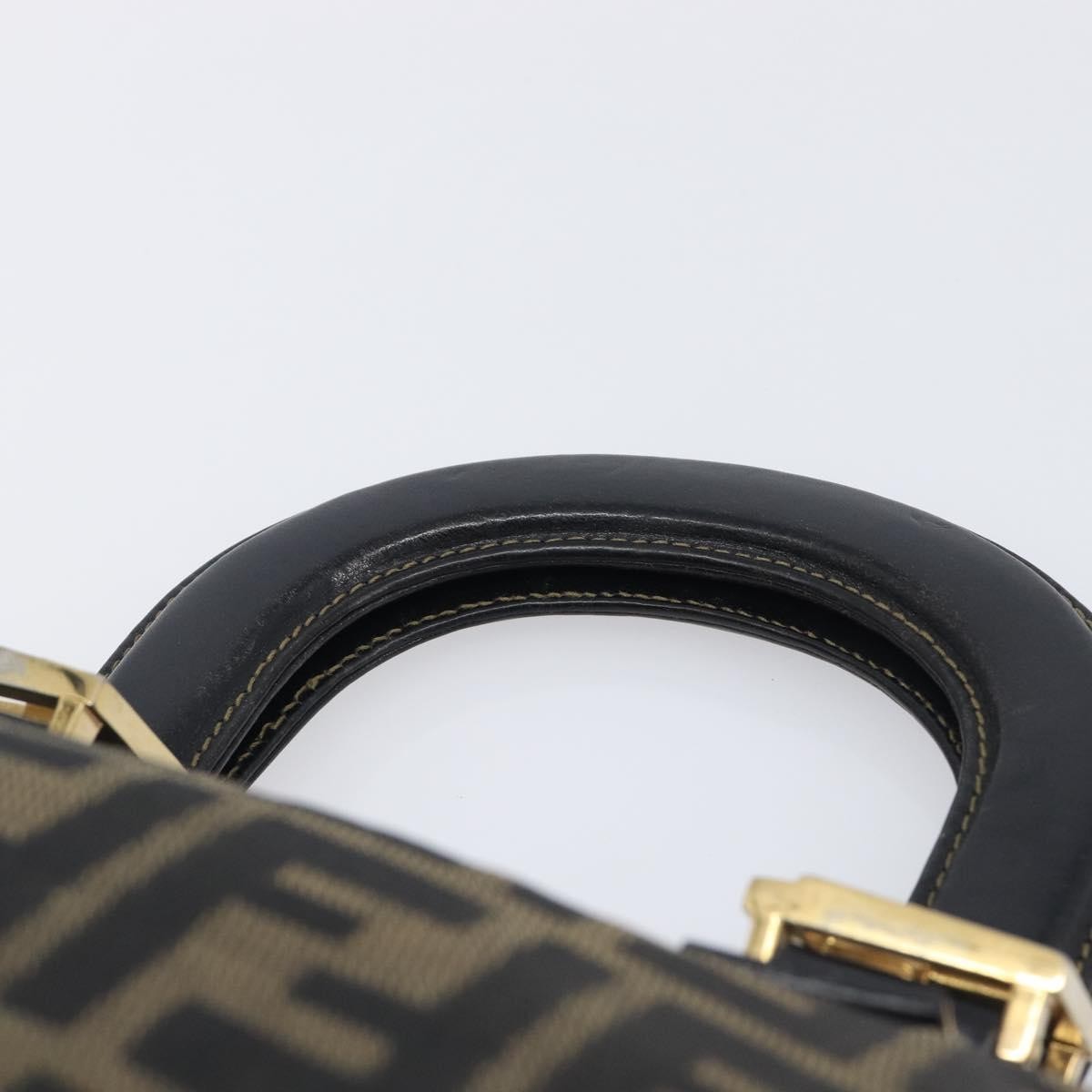 Fendi Vintage FF Handle Zucca Canvas, Brown, Canvas, Tote Bag