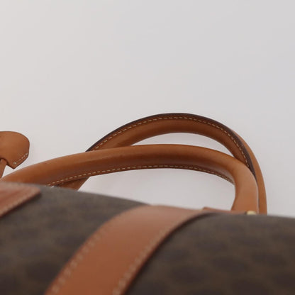 Celine Boston Triomphe Coated Canvas, Brown, PVC, Handbag