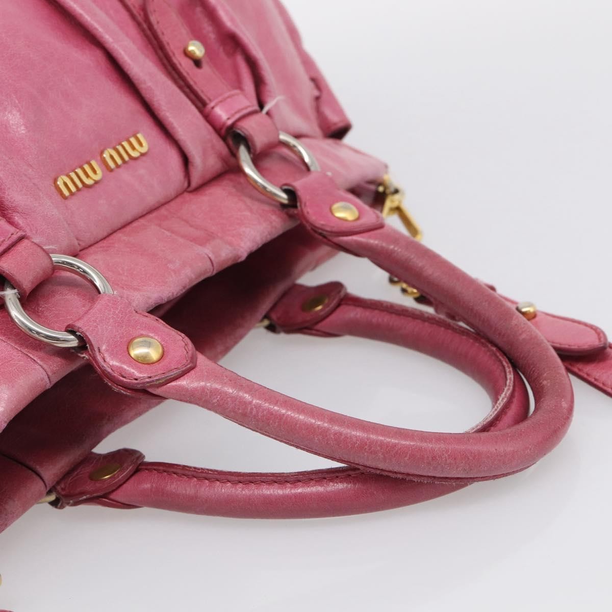 Miu Miu Vitello Lux Leather, Pink, Leather, Handbag